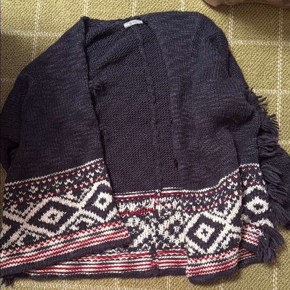 Mayoral Blue and Red Cardigan Sweater